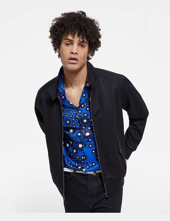 Black bomber jacket with leopard lining