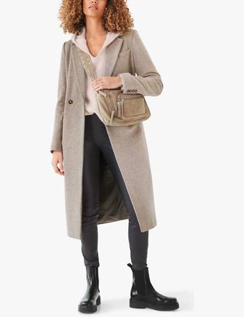 Avia Hooded Wool-Blend Coat, Grey Marl