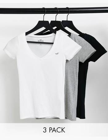 Hollister v neck t-shirt 3-pack in multi