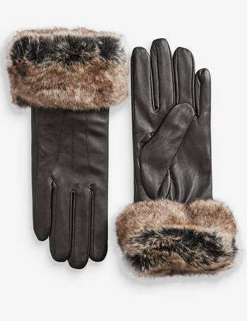 barbour fur trimmed leather gloves