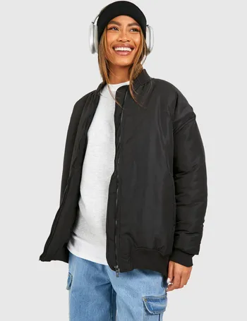 Nfl Oversized Melton Multi Badge Bomber Jacket