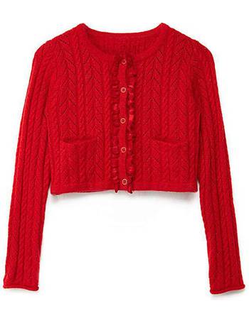 Yumi bow hot sale pointelle cardigan