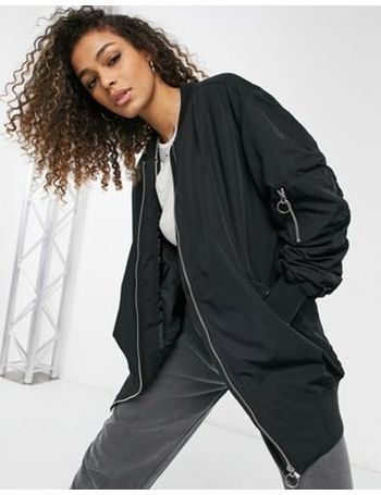 thin black bomber jacket womens