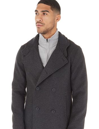 French connection mens single breasted funnel hotsell wool jacket marine