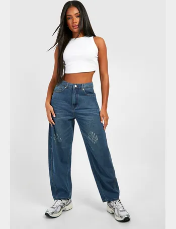 High Waist Paperbag Carrot Leg Jean