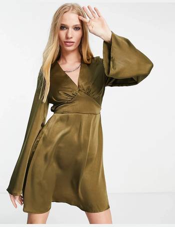 Shop Flounce London Women's Green Satin Dresses up to 70% Off