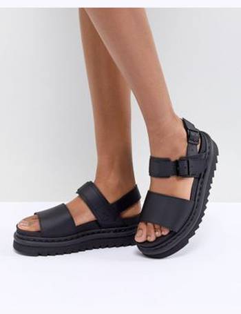 dr martens adaira gladiator leather chunky sandals in black