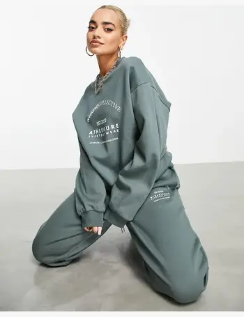 ASOS Weekend Collective oversized sweatshirt with large back logo in khaki