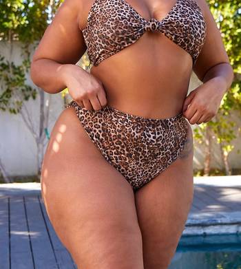 South Beach Curve ft Leslie Sidora Exclusive mix & match high waist bikini  bottom in black