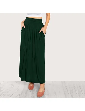 Elastic waist outlet longline jersey skirt