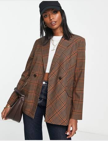 French Connection tweed blazer in blue check