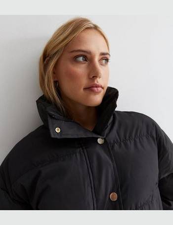 Black Crop Boxy Puffer Jacket