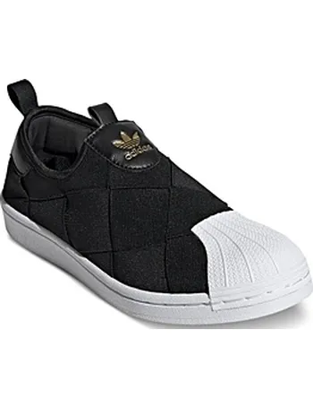 adidas superstar slip on trainers black