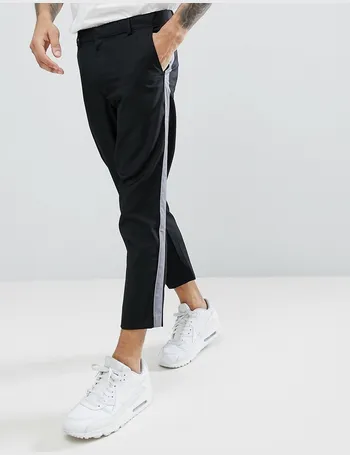 trousers with stripe down side