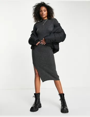 charcoal grey jumper dress