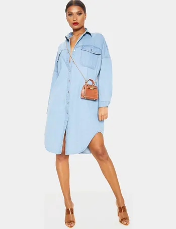 denim shirt dress pretty little thing