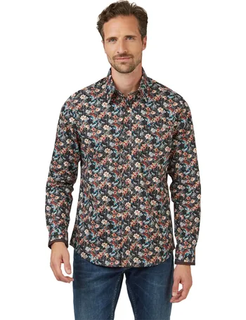 Jeff Banks, Men's Wine Floral Print Shirt