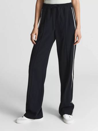 Reiss Petite Odell Side Stripe Wide Leg Joggers, Navy at John