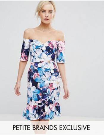 Paper dolls square neck midi clearance pencil dress in floral print