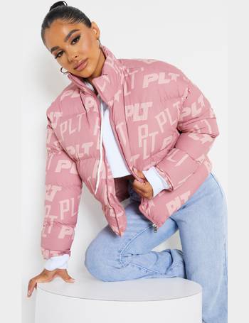 PLT Pink Crop Puffer Jacket