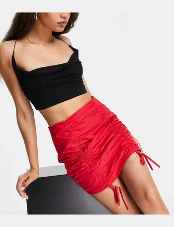 missguided red skirt