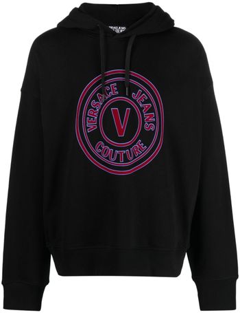 Versace Jeans Couture Baroque Logo Printed Hoodie - Farfetch