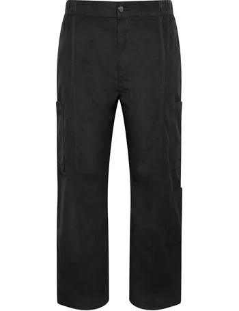 YOURS Curve Black Cuffed Cargo Trousers