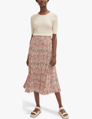 jigsaw paisley wrap midi skirt