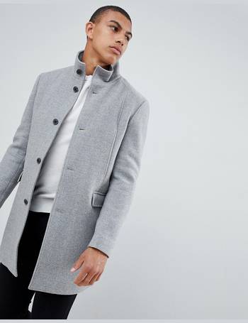 selected homme funnel neck wool coat