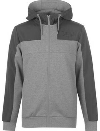 lonsdale poly zip hoody mens