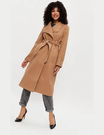 dorothy perkins camel wrap coat