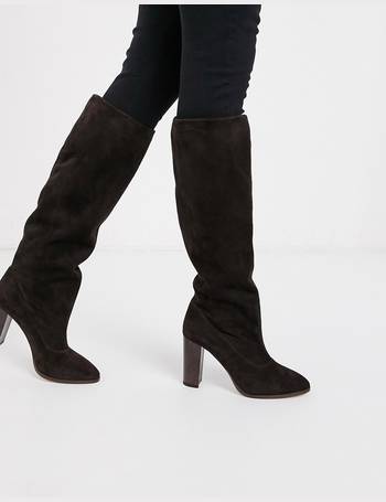 Ego x Molly-Mae Visionary slouch over the knee boots in black croc