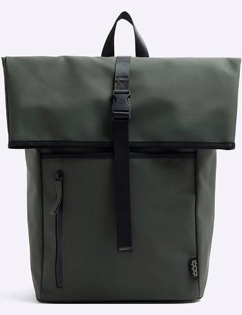 River Island patent embossed backpack in black