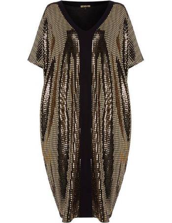 Biba black clearance and gold dress