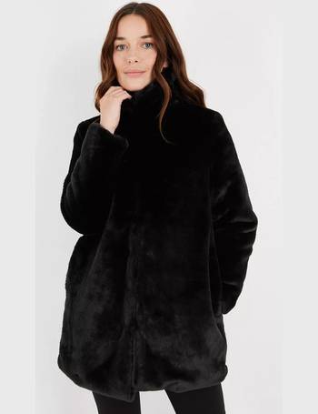 Wallis Faux Fur Coats For Women Up, Wallis Black Faux Fur Shearling Coat