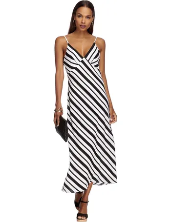 black and white striped long dress