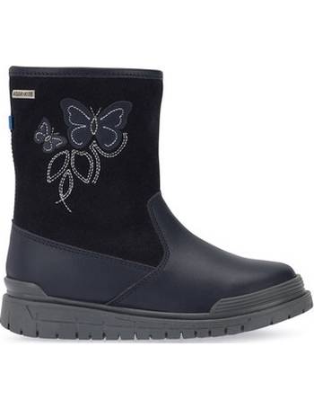 Start-Rite Tidal navy blue leather girls zip-up water resistant boots