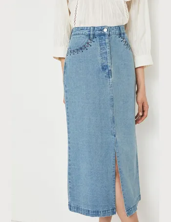 debenhams denim midi skirt