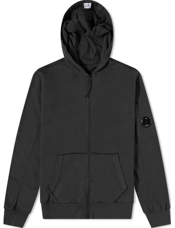 cp company black zip hoodie