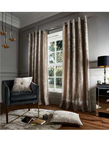 Catherine Lansfield Velvet Bands Heather Curtains OR Pillowshams 