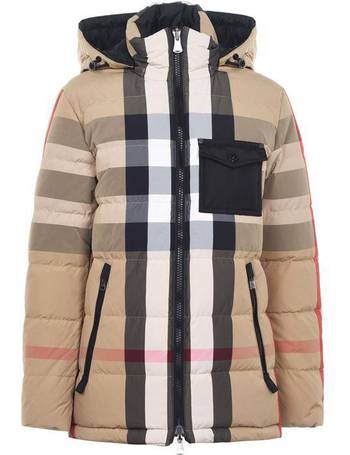 burberry hemsworth checked puffer jacket