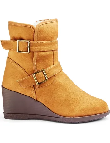 wide fit wedge ankle boots uk