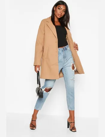 boohoo beige coat