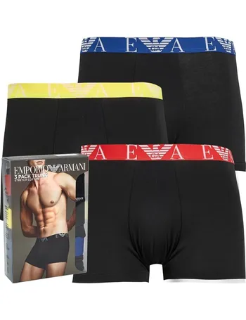 Emporio Armani Underwear 3 Pack Trunks Black