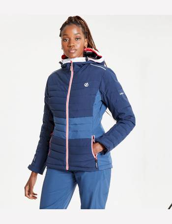 Blue Navy Dare 2B Women's Enclave Waterproof Insulated Hooded Ski Jacket 