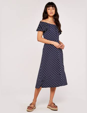 apricot polka dot dress