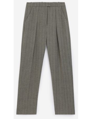 Blue suit trousers in wool with check motif