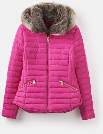 Joules Fur Hood Coats For Women Up, Joules Womens Touchline Padded Hooded Coat With Removable Faux Fur Trim 12