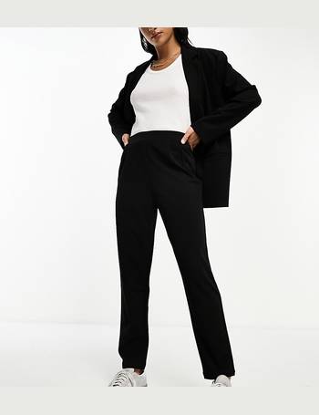 ASOS DESIGN jersey suit super high waist wide leg trouser in black