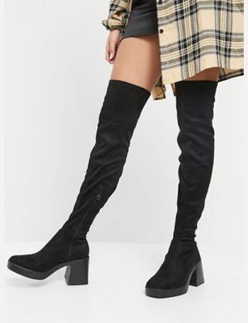 raid dileni pull on knee boots in black